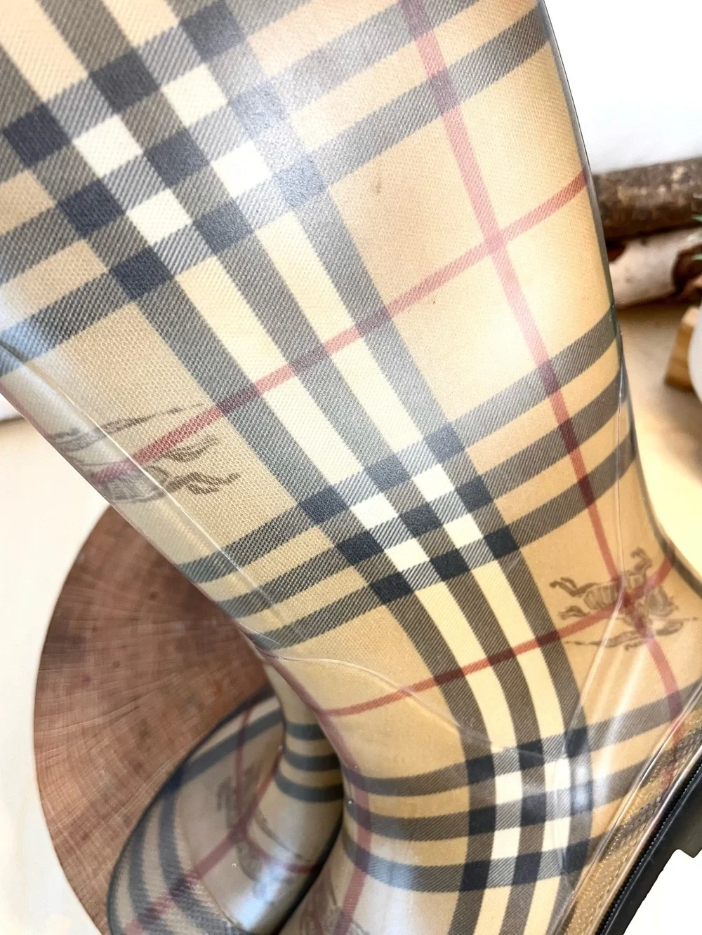 Burberry Check Rain Boots Size 37 / US 7 Waterproof